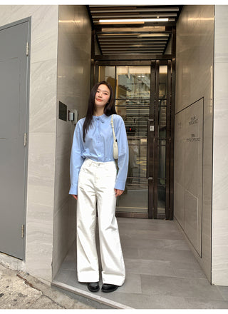 White straight jeans
