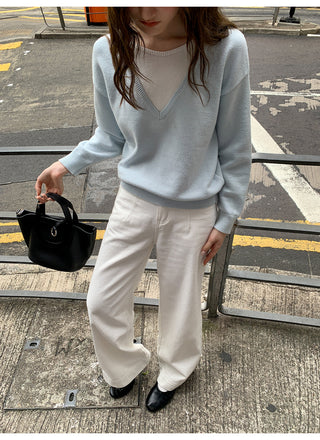 White straight jeans