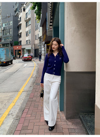 White straight jeans