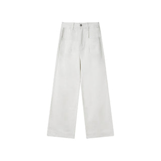 White straight jeans