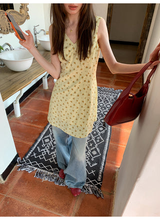 V-neck slim vest dress