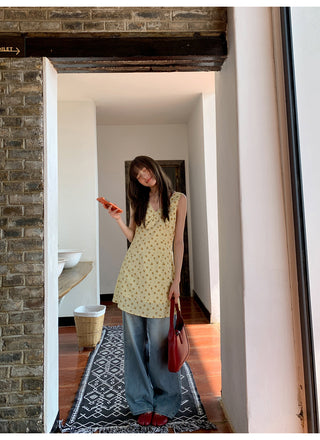 V-neck slim vest dress