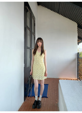 V-neck slim vest dress