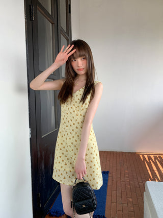 V-neck slim vest dress