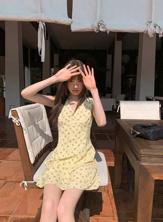 V-neck slim vest dress