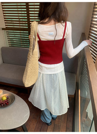 Polka dot sling blouse