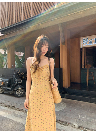 Lace-up floral dress