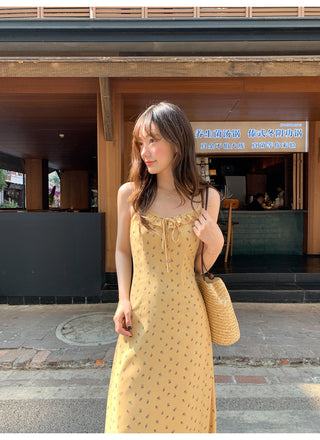 Lace-up floral dress