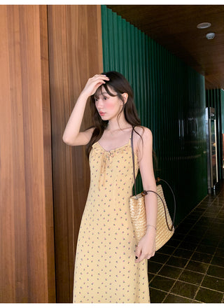 Lace-up floral dress