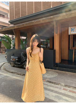 Lace-up floral dress