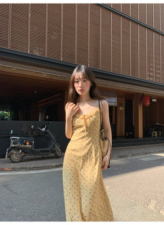 Lace-up floral dress