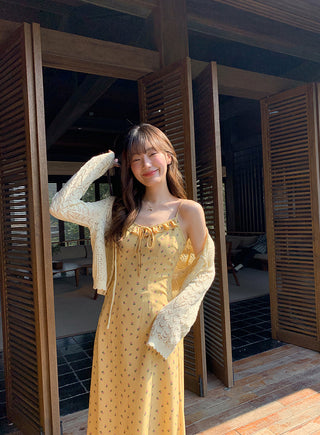 Lace-up floral dress