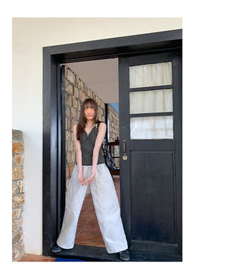 Elastic waist overalls