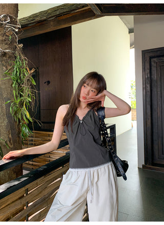 Elastic waist overalls
