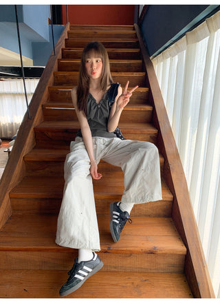 Elastic waist overalls