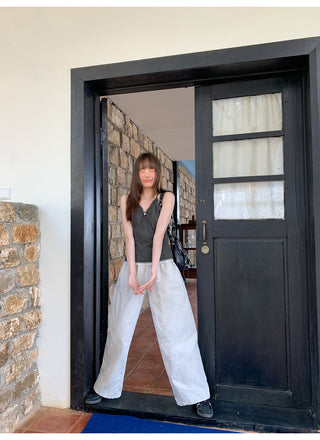 Elastic waist overalls