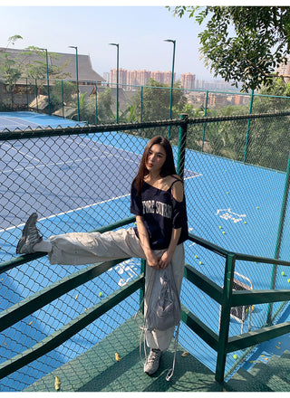 Elastic waist overalls