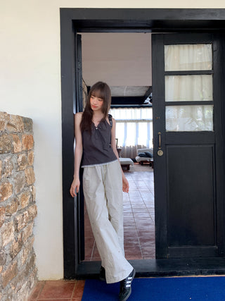 Elastic waist overalls