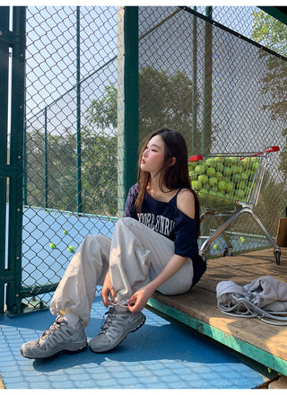 Elastic waist overalls