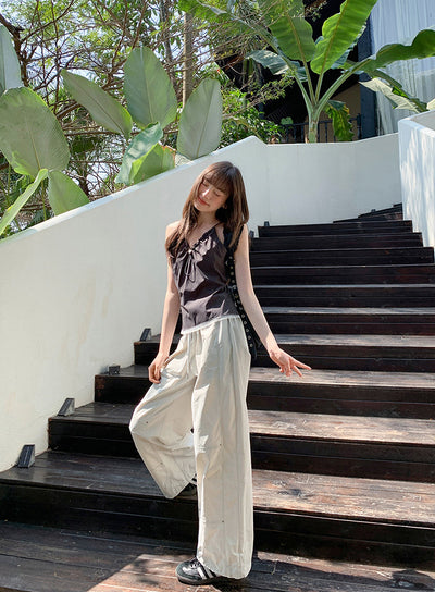 Elastic waist overalls