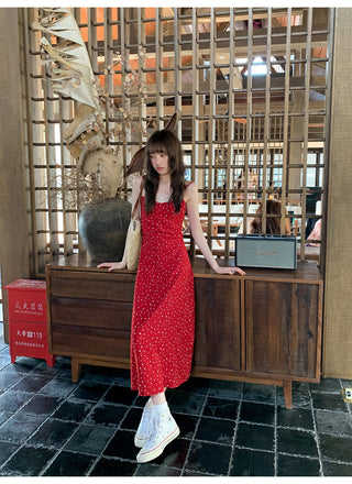 Lace slim slip dress