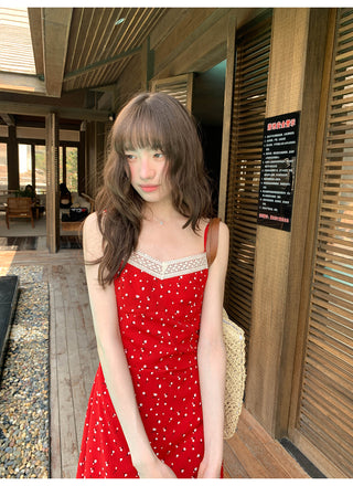 Lace slim slip dress