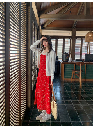 Lace slim slip dress