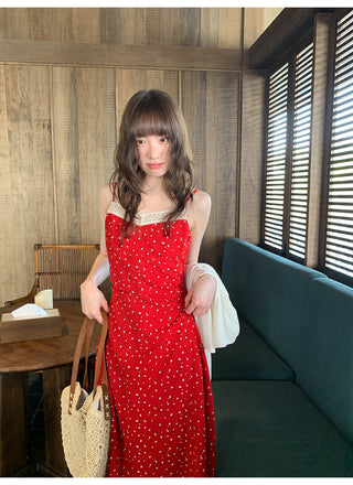 Lace slim slip dress