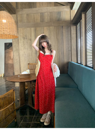 Lace slim slip dress