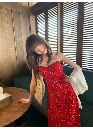 Lace slim slip dress