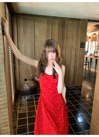 Lace slim slip dress