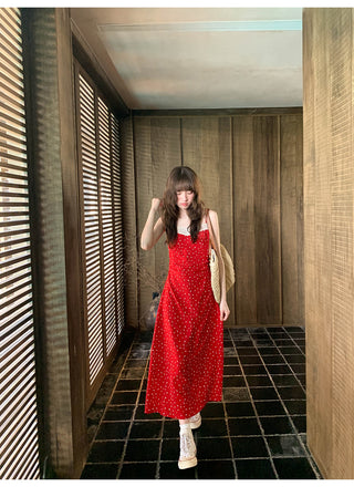 Lace slim slip dress