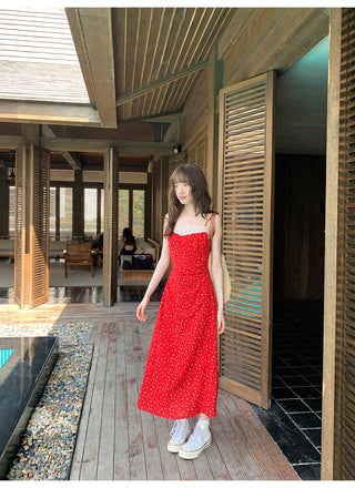 Lace slim slip dress