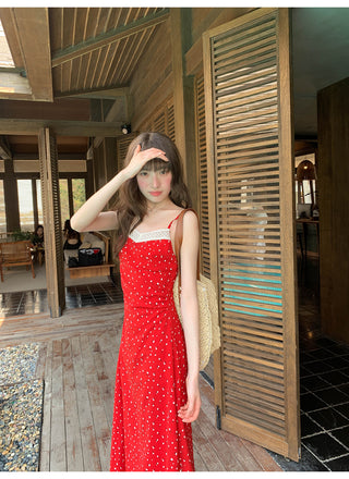 Lace slim slip dress