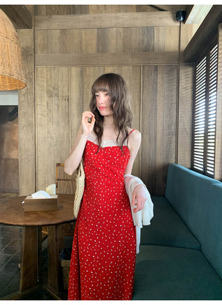 Lace slim slip dress