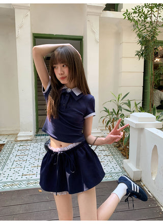 short sleeve Skirt suit