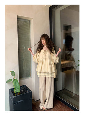 Wide leg trousers