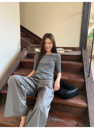 Wide leg trousers