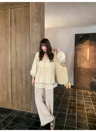 Wide leg trousers