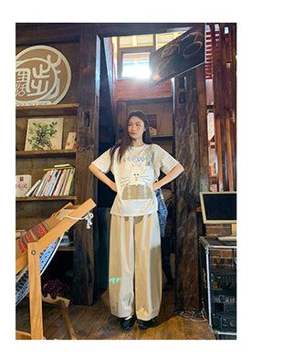 Pleated lantern pants