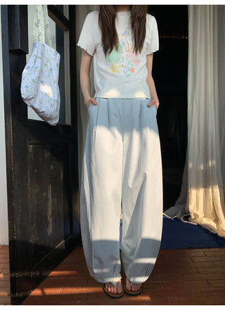 Pleated lantern pants