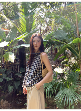 Pleated lantern pants