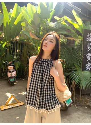 Pleated lantern pants
