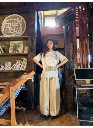 Pleated lantern pants