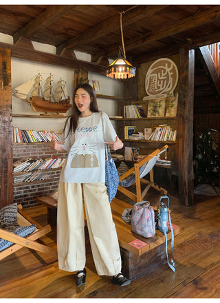Pleated lantern pants