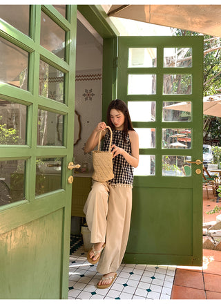 Pleated lantern pants