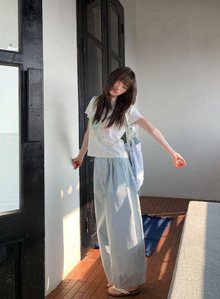 Pleated lantern pants