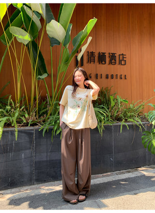 Drawstring casual pants