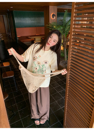 Drawstring casual pants