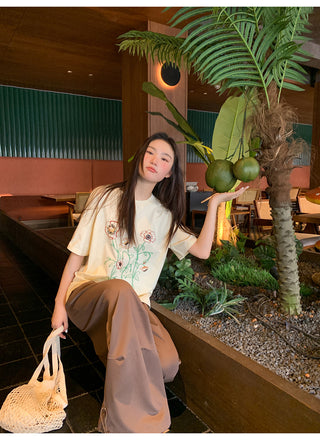 Drawstring casual pants